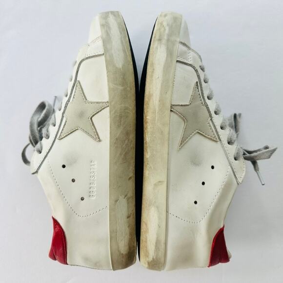 Golden Goose Superstar Sneakers Size 40 White Red Heel Leather Fashion Comfort - Picture 5 of 13